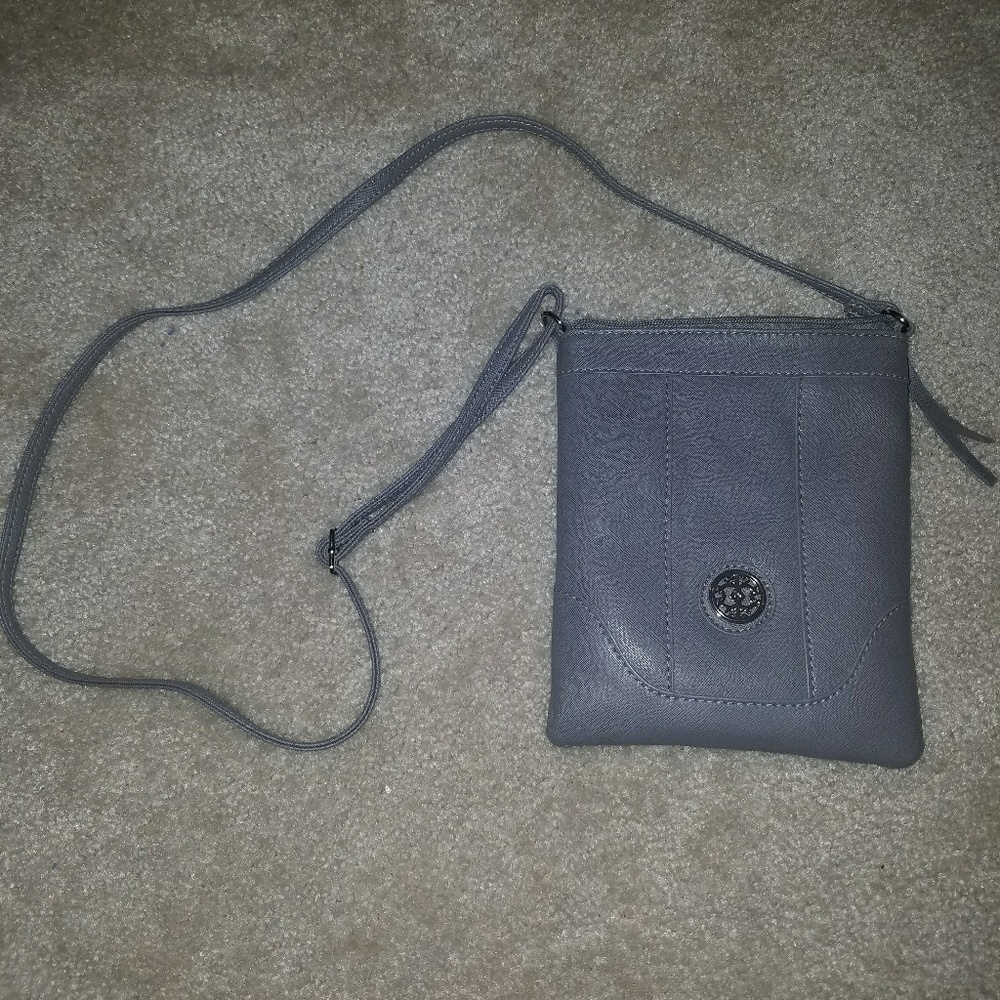Gray crossbody purse